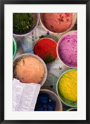 Framed Natural Dyes, The Souqs of Marrakech, Marrakech, Morocco Print