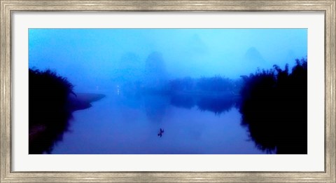 Framed Panoramic View of the Li River, China Print