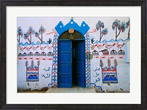 Framed Nubian Village Restaurant Across the Nile from Luxor, Egypt Print