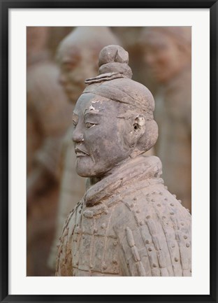 Framed Close up of Qin Terra Cotta Warriors, Xian, China Print