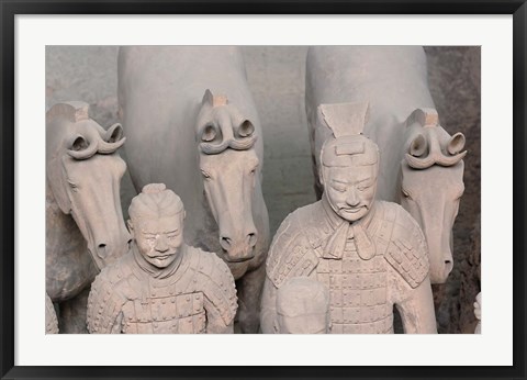 Framed Qin Terra Cotta Horses, Xian, China Print