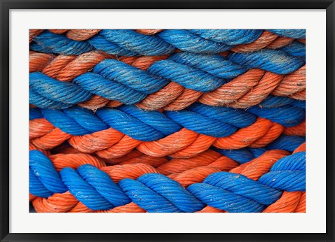 Framed Pattern of rope on cruise ship, Nile River, Egypt Print