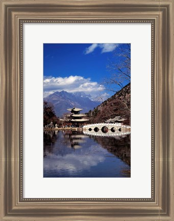 Framed Pagoda, Black Dragon Pool Park, Lijiang, Yunnan, China Print