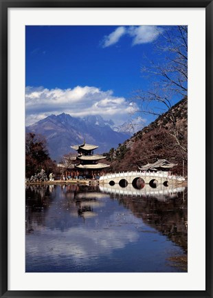 Framed Pagoda, Black Dragon Pool Park, Lijiang, Yunnan, China Print