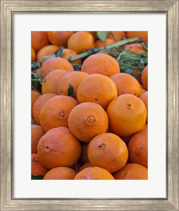 Framed Oranges for sale in Fes market Morocco Print