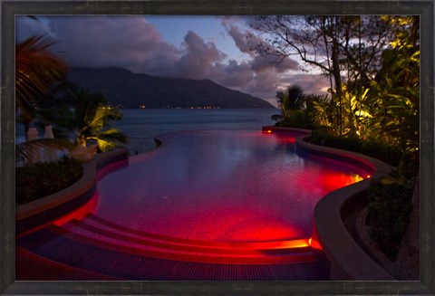 Framed Resort, Pool, Northolme Hotel, Mahe Island, Seychelles Print