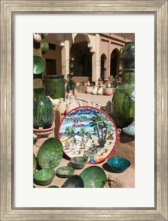 Framed Sign of Timbouctou 52 Jours, Camel Caravans, Amazrou, Draa Valley, Morocco Print