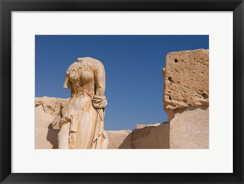 Framed Headless Statue, Sabratha Roman Site, Tripolitania, Libya Print