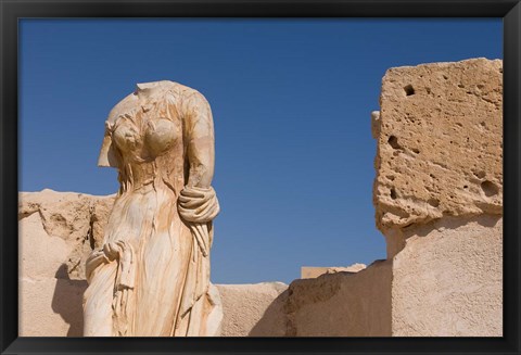 Framed Headless Statue, Sabratha Roman Site, Tripolitania, Libya Print