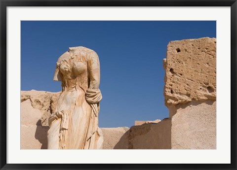 Framed Headless Statue, Sabratha Roman Site, Tripolitania, Libya Print