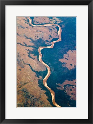 Framed River flowing through land below, Madagascar Print