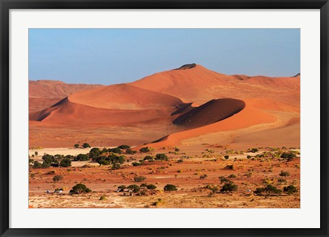 Framed Sand dune at Sossusvlei, Namib-Naukluft National Park, Namibia Print