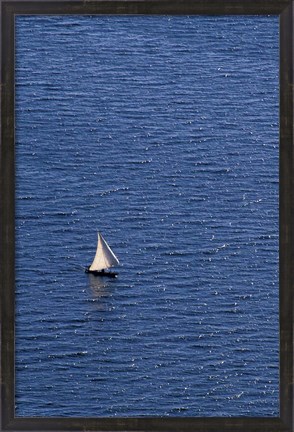 Framed Small Fishing Dugout on Lake Tanganyika, Tanzania Print