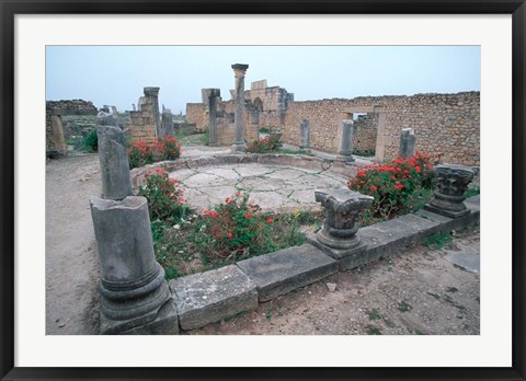 Framed Ruins of Ancient Roman Mansion called House of Columns, Morocco Print