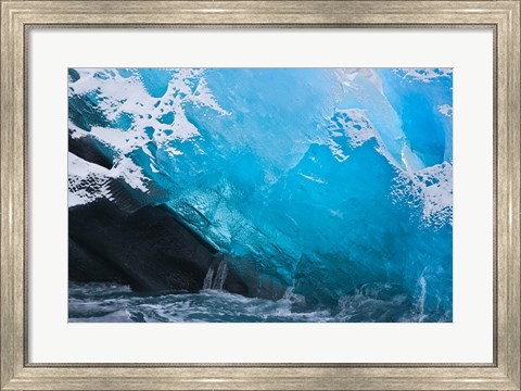 Framed South Georgia Island, Iris Bay, Herz Glacier ice Print