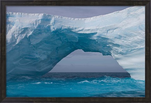 Framed South Georgia Island, Iris Bay. Ice bridge, arch Print