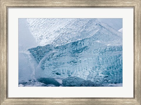 Framed South Georgia Island, Wirik Bay, Glacier ice Print