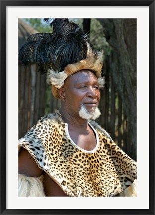 Framed South Africa, KwaZulu Natal, Zulu tribe chief Print