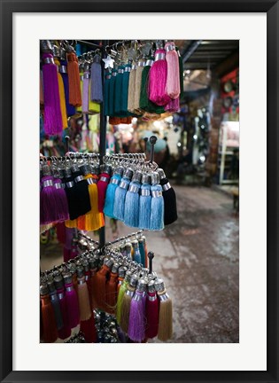 Framed Tassles, The Souqs of Marrakech, Morocco Print