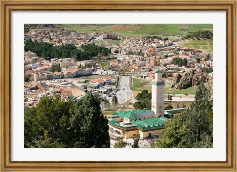 Framed Town View from The Great Rock, Azrou, Middle Atlas, Morocco Print