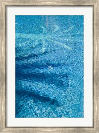 Framed Swimming Pool with Palm Art, Faux Kasbah Hotel, Morocco Print