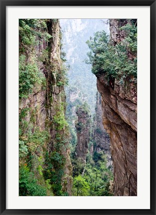 Framed Stone Spires, Zhangjiajie National Forest Park, Hunnan, China Print