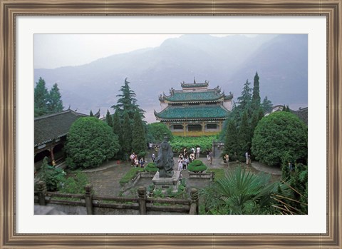Framed Temple of Quyuan, Three Gorges, Yangtze River, China Print