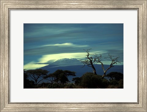 Framed Summit of Mount Kilimanjaro, Amboseli National Park, Kenya Print