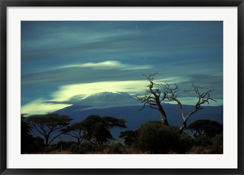 Framed Summit of Mount Kilimanjaro, Amboseli National Park, Kenya Print