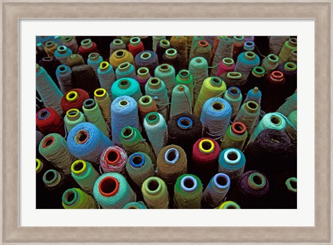 Framed Spools of Yarn, China Print