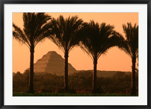 Framed Step Pyramid, Djoser, Old Kingdom, Sakkarra, Egypt Print