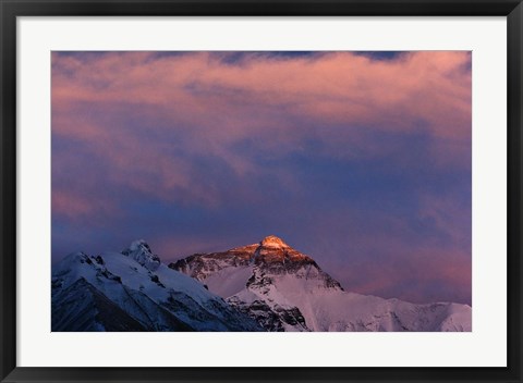 Framed Sunset on Mt. Everest, Tibet, China Print