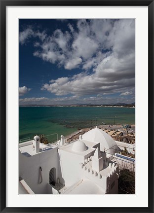 Framed Tunisia, Cap Bon, Gulf of Hammamet from the Kasbah Print