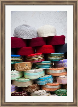 Framed Tunisia, Grand Souq des Chechias, Market, Fez hats Print