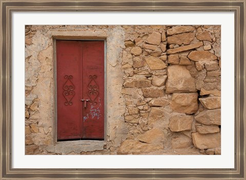 Framed Tunisia, Ksour Area, Ezzahra, village doorway Print