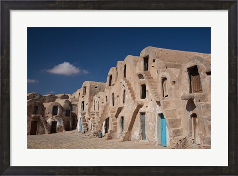 Framed Tunisia, Ksour, Medenine, fortified ksar building Print