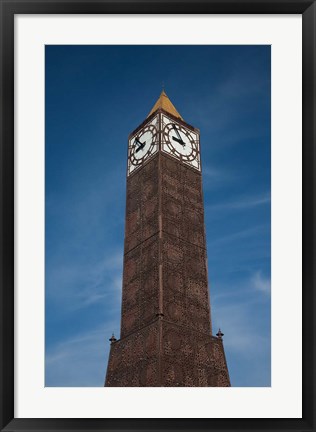 Framed Tunisia, Tunis, Avenue Habib Bourguiba, Clock tower Print