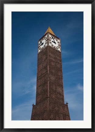 Framed Tunisia, Tunis, Avenue Habib Bourguiba, Clock tower Print