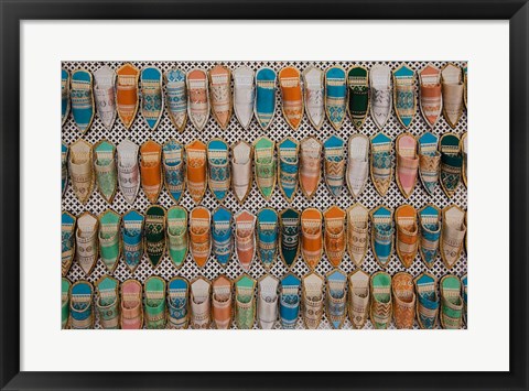 Framed Tunisia, Tunis, Carthage, Market, babouches slippers Print