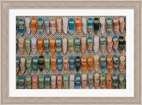 Framed Tunisia, Tunis, Carthage, Market, babouches slippers Print