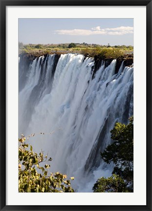 Framed Victoria Waterfalls, Zambesi River, Zambia. Print