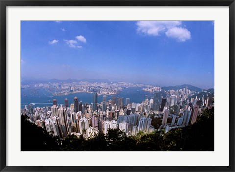 Framed View of City from Victoria Peak, Hong Kong, China Print