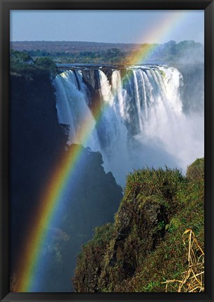 Framed Waterfalls, Victoria Falls, Zimbabwe, Africa Print