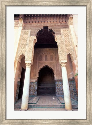 Framed Zellij (Mosaic Tilework) at the Saddian Tombs, Morocco Print