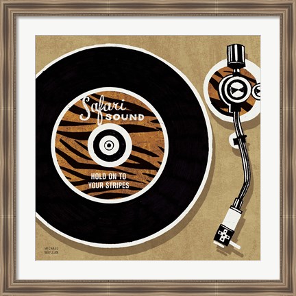 Framed Analog Jungle Record Player Print