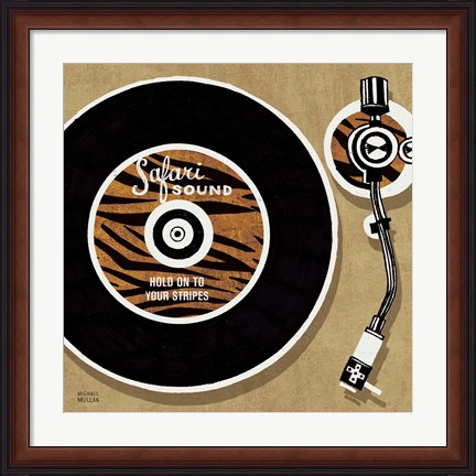 Framed Analog Jungle Record Player Print