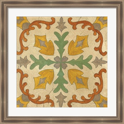 Framed Andalucia Tiles I Color Print