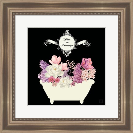 Framed Bain du Jardin II Black Print