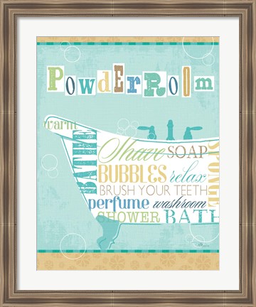 Framed Bathroom Words Tub I Print