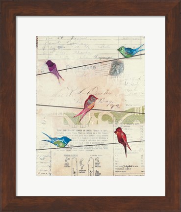 Framed Birds on a Wire no Border Print